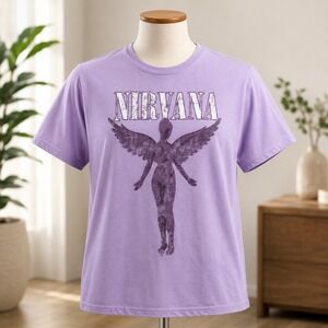 Nirvana T-Shirt Mens XL Purple In Utero Angel Graphic Grunge Rock Tee